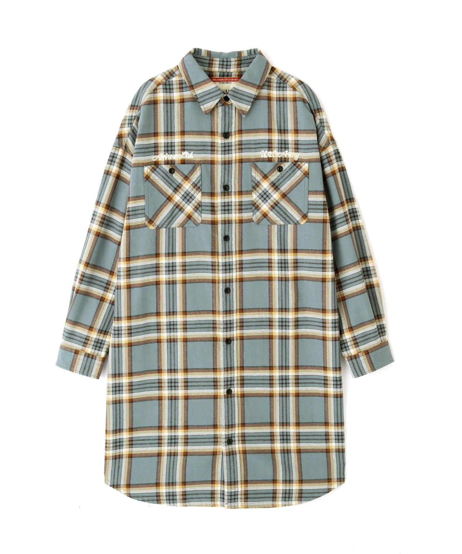 《COLLECTION》L/S COMBI PATTERN CHECK SHIRT ONEPIECE